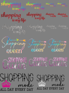 Shopping ein Bogen 360mm x 510mm verschied. Motive und Größen